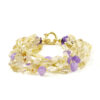 Bracciale quarzo, ametista, chiusura argento - BRA2519
