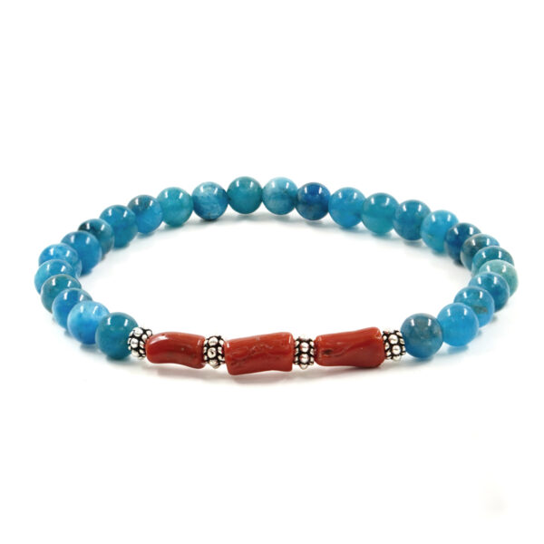 Bracciale Elastico corallo, apatite - BRA2522