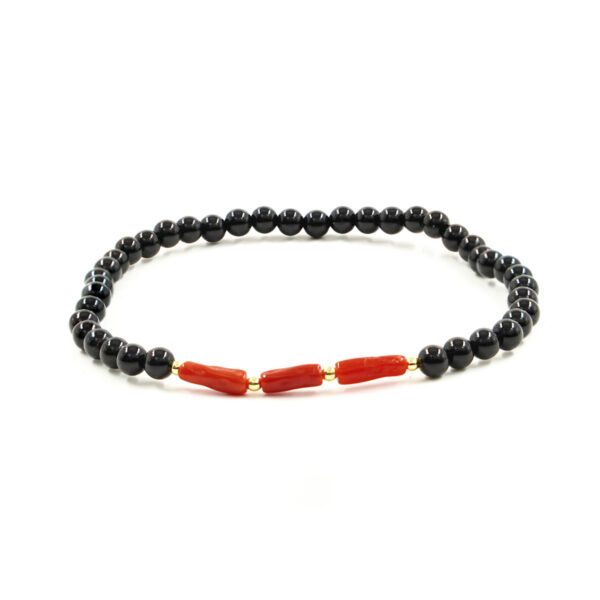 Bracciale Elastico corallo, agata - BRA2525