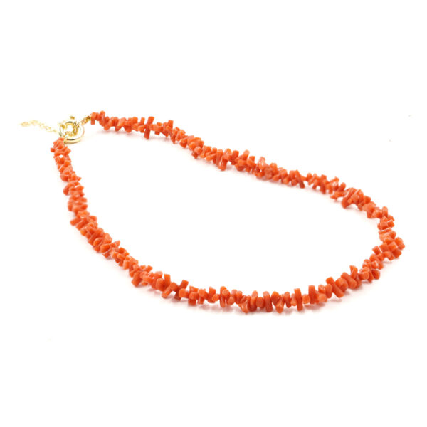 Collana cupolini corallo chiusura argento Dorato - COL2770
