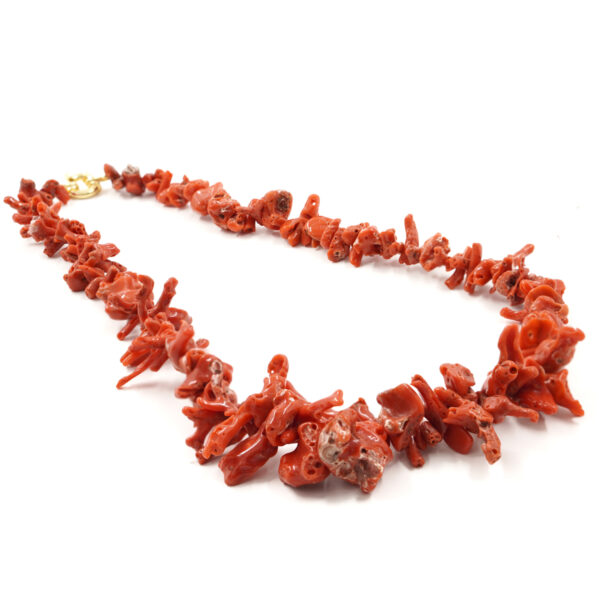 Collana cupoloni corallo chiusura argento Dorato - COL2772