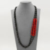 Collana spinello, corallo, chiusura argento - COL2800