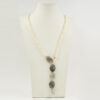 Collana perle, quarzo grigio, chiusura argento - COL2801