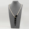 Collana perle, agata nera, chiusura argento - COL2803