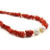 Collana Corallo, perla, chiusura argento - COL2816