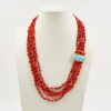 Collana corallo, larimar, chiusura argento - COL2822