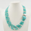 Collana amazzonite, perle, chiusura argento - COL2826