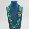 Collana crisoprasio, corallo, chiusura argento - COL2838