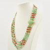 Collana crisoprasio, corallo, chiusura argento - COL2847