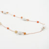 Collana pasta, corallo, pietra del sole, chiusura argento - COL2850