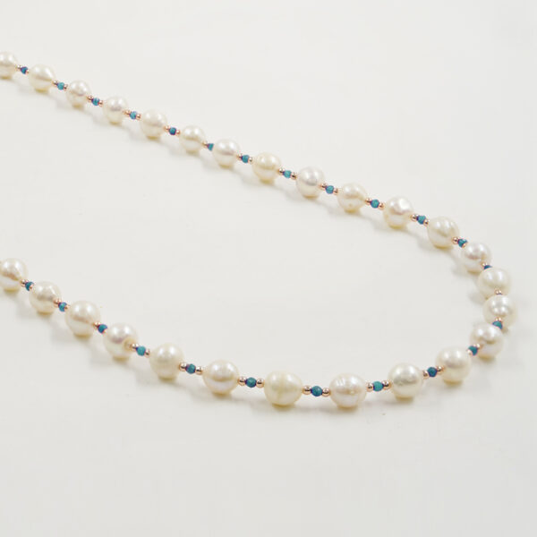 Collana perle, apatite, chiusura argento - COL2854