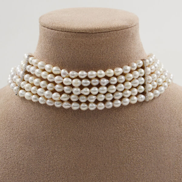 Collana perle barocche, chiusura argento - COL2860