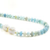 Collana acquamarina, perla, chiusura argento - COL2861