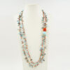 Collana larimar, corallo, chiusura argento - COL2867