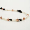 Collana perla, agata, lava, chiusura argento