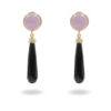 Orecchini Argento Kunzite, agata nera – Dorato - AOR1060