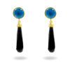 Orecchini Argento Apatite, agata nera – Dorato - AOR1061