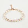 Bracciale perle, rubini, chiusura argento - BRA2498