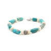 Bracciale turchese, diaspro, chiusura argento - BRA2529