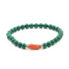Bracciale Elastico malachite, corallo - BRA2533