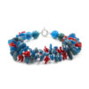 Bracciale apatite, corallo, chiusura argento - BRA2536