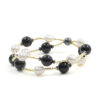 Bracciale elastico ematite, agata nera, perla - BRA2540