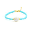 Bracciale Pasta Turchese, chiusura argento dorato - BRA2544
