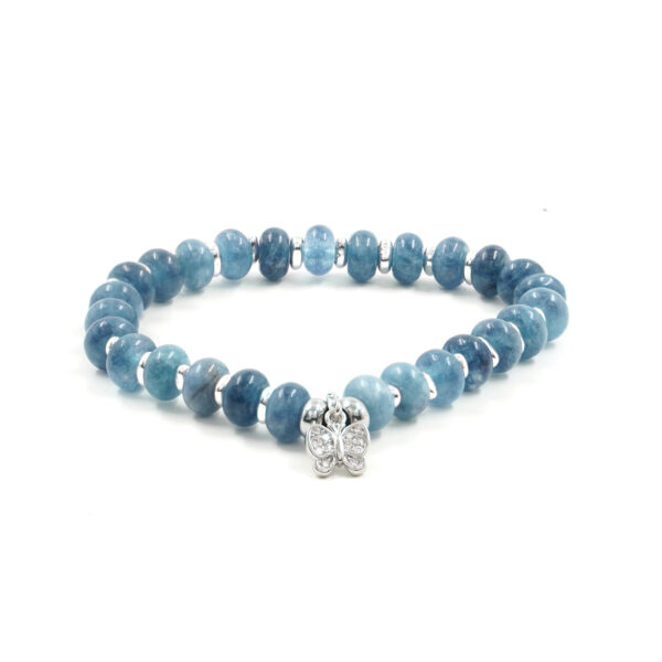 Bracciale Elastico Giada Azzurro Scuro - BRA2547
