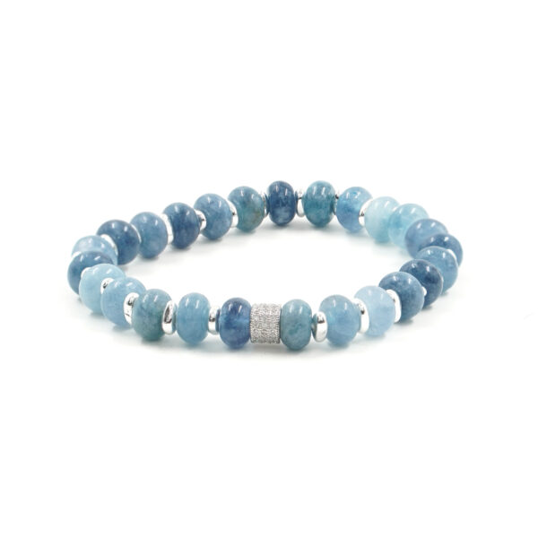 Bracciale Elastico Giada Azzurro Scuro - BRA2548