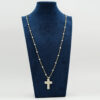 Collana ematite, perle, croce di perle, chiusura argento - COL2877