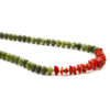 Collana giada, corallo chiusura argento - COL2891