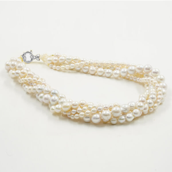 Collana perle con chiusura argento rodiato - COL2895