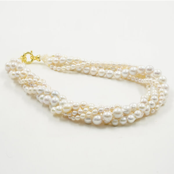 Collana perle con chiusura argento dorato - COL2896