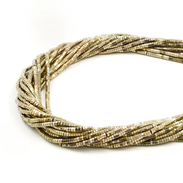 Ematite fili Rondelle esagonali 2mm Color Pirite - EMA253