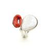 Anello argento corallo, perla - Rodiato - AN933