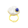 Anello argento perla, lapis - Dorato - AN950