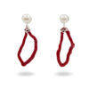 Orecchini argento corallo, perla - Rodiato - AOR1062