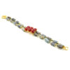 Bracciale cianite, lapis, corallo chiusura argento - BRA2558