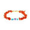 Bracciale corallo, turchese, ametista chiusura argento - BRA2562