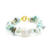 Bracciale larimar, perla, chiusura argento - BRA2563