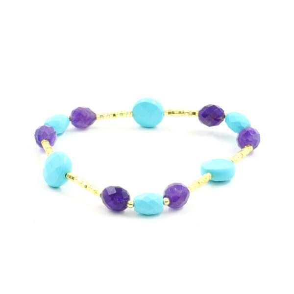 Bracciale Elastico ematite, pasta, ametista - BRA2567