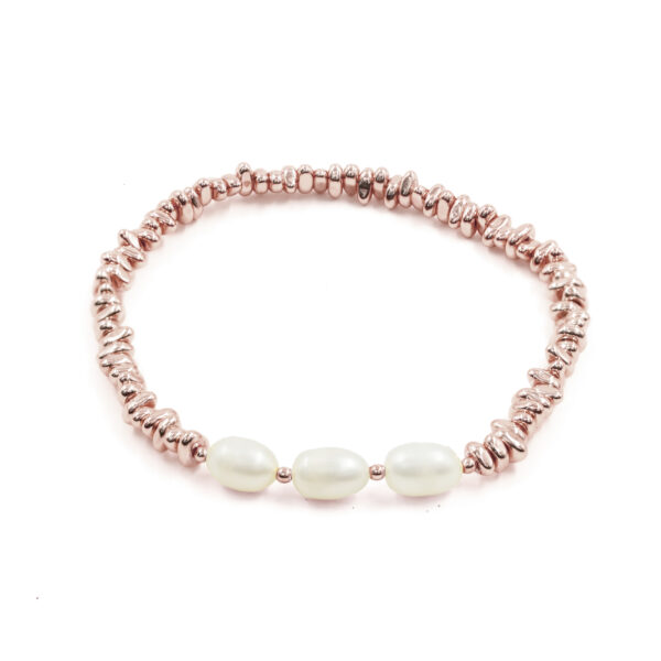 Bracciale Elastico Ematite Rosè, perle - BRA2573