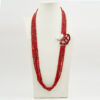 Collana corallo e perla, chiusura argento - COL2901