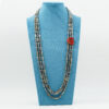 Collana cianite, lapis, corallo chiusura argento - COL2905