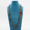 Collana cianite, lapis, corallo chiusura argento - COL2906