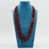 Collana corallo, agata nera, chiusura argento - COL2907