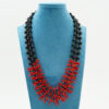Collana corallo, agata nera, chiusura argento - COL2908