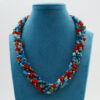 Collana apatite, corallo, chiusura argento - COL2911