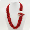 Collana corallo e perla, chiusura argento - COL2913