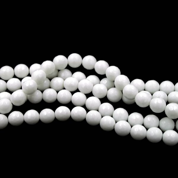 Agata Bianca fili tondi sfaccettati 3mm a 24mm